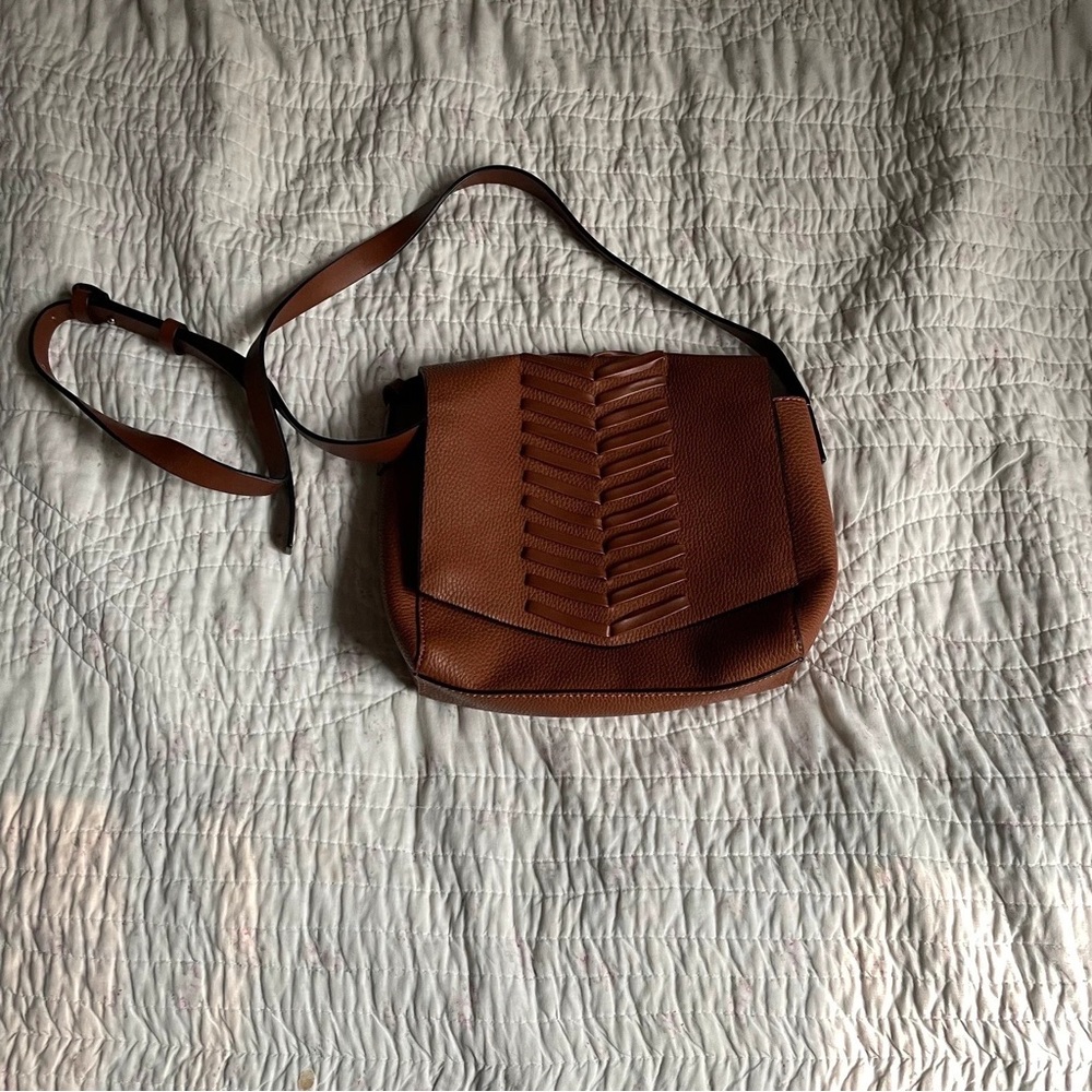 Brown crossbody bag with adjustable strap